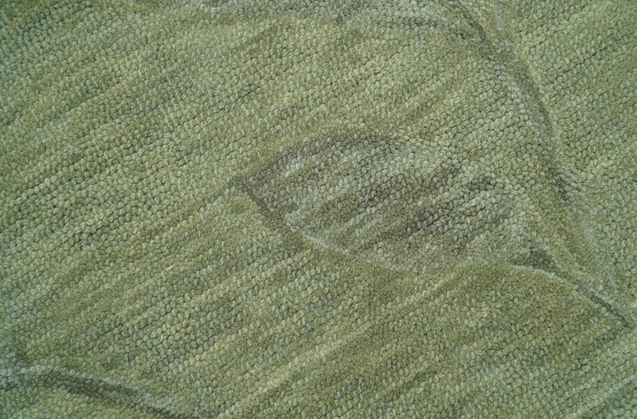 Custom Made Floral Olive Green Hand Tufted Wool Area Rug - The Rug Decor