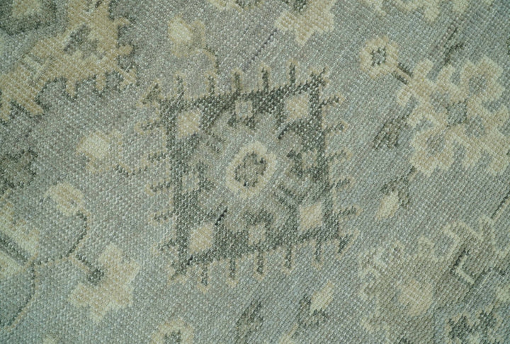 Custom Made Gray And Ivory Traditional Turkish Design Hand knotted Wool Area Rug - The Rug Decor
