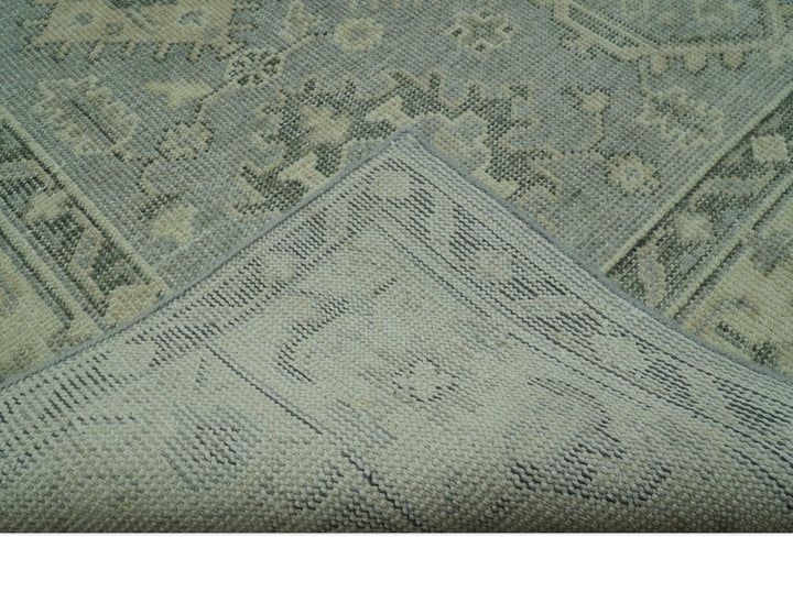 Custom Made Gray And Ivory Traditional Turkish Design Hand knotted Wool Area Rug - The Rug Decor