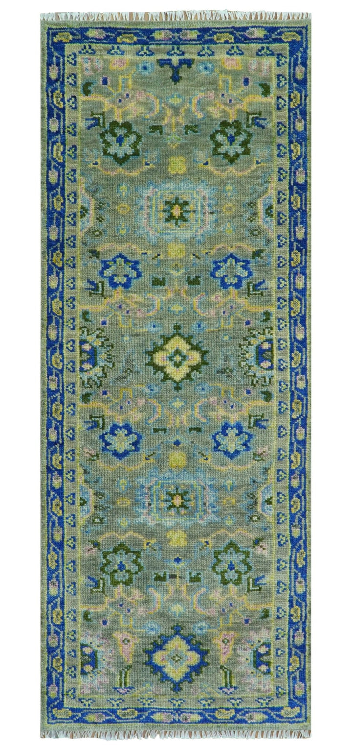 Custom Made Lt. Silver, Grey and Mustard Hand Knotted Traditional Oushak wool area rug - The Rug Decor
