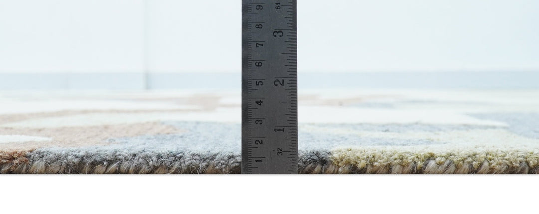 Custom Made Modern Abstract Design Beige Hand Tufted Wool Area Rug - The Rug Decor