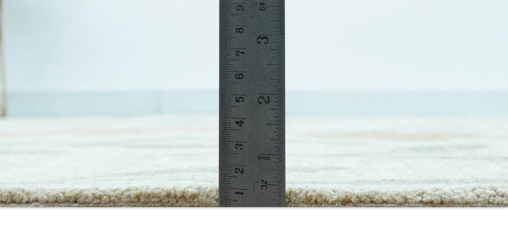 Custom Made Modern Floral Design Beige Hand Tufted Wool Area Rug - The Rug Decor