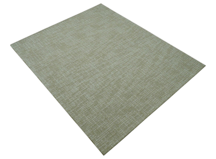 Custom Made Modern Geometrical Beige Hand Tufted Wool Area Rug - The Rug Decor