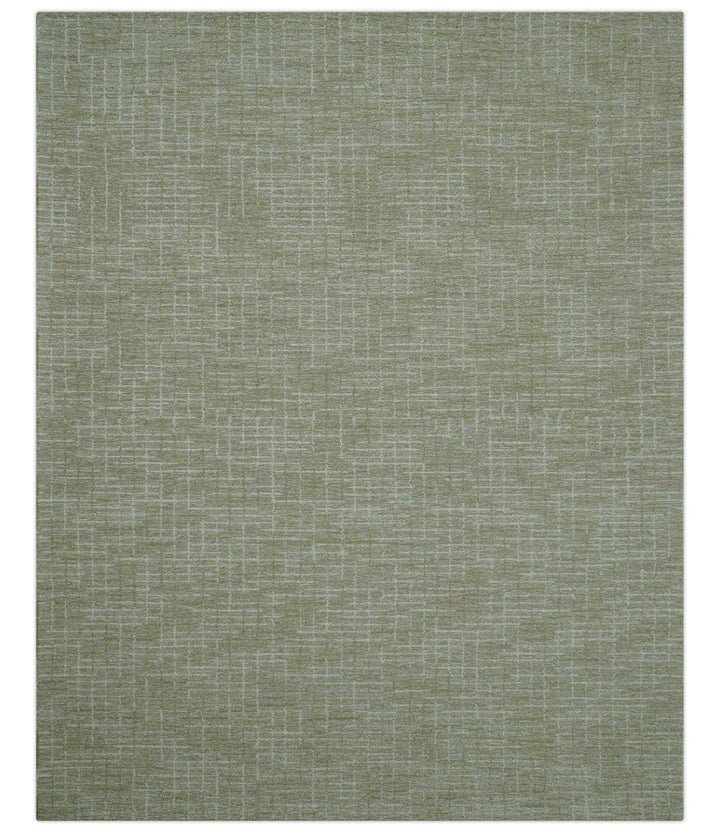 Custom Made Modern Geometrical Beige Hand Tufted Wool Area Rug - The Rug Decor