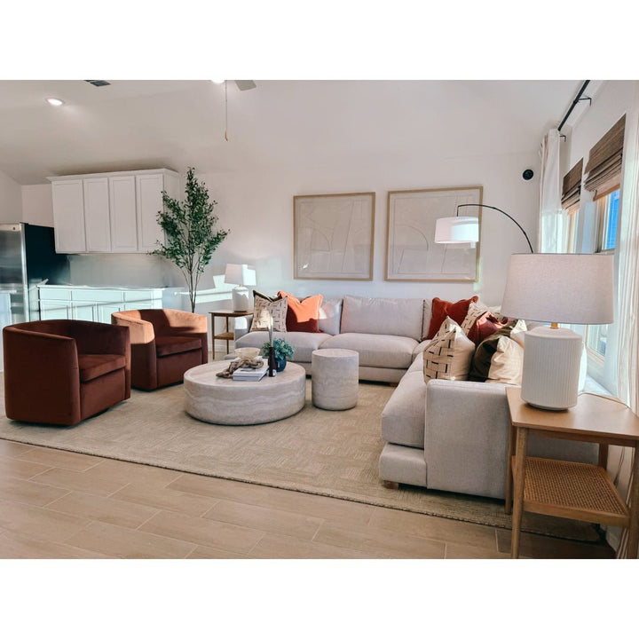 Custom Made Olive and Ivory Modern Geometrical Hand Tufted wool rug - The Rug Decor