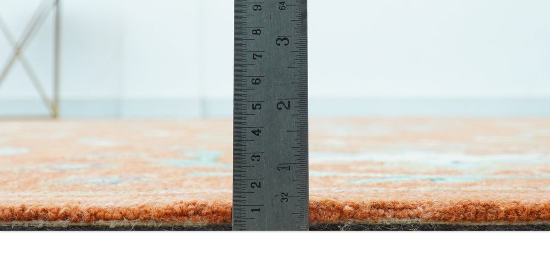 Custom Made Oriental Uzbek Design Floral Rust Hand Tufted Wool Area Rug - The Rug Decor