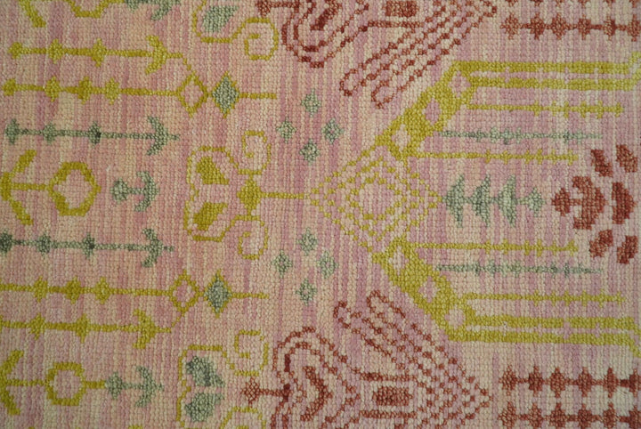 Custom Made Pink And Rust Traditional Design Hand Knotted wool rug - The Rug Decor