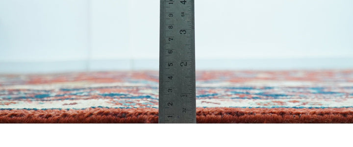 Custom Made Red And Blue Traditional Hand Knotted Wool Rug - The Rug Decor