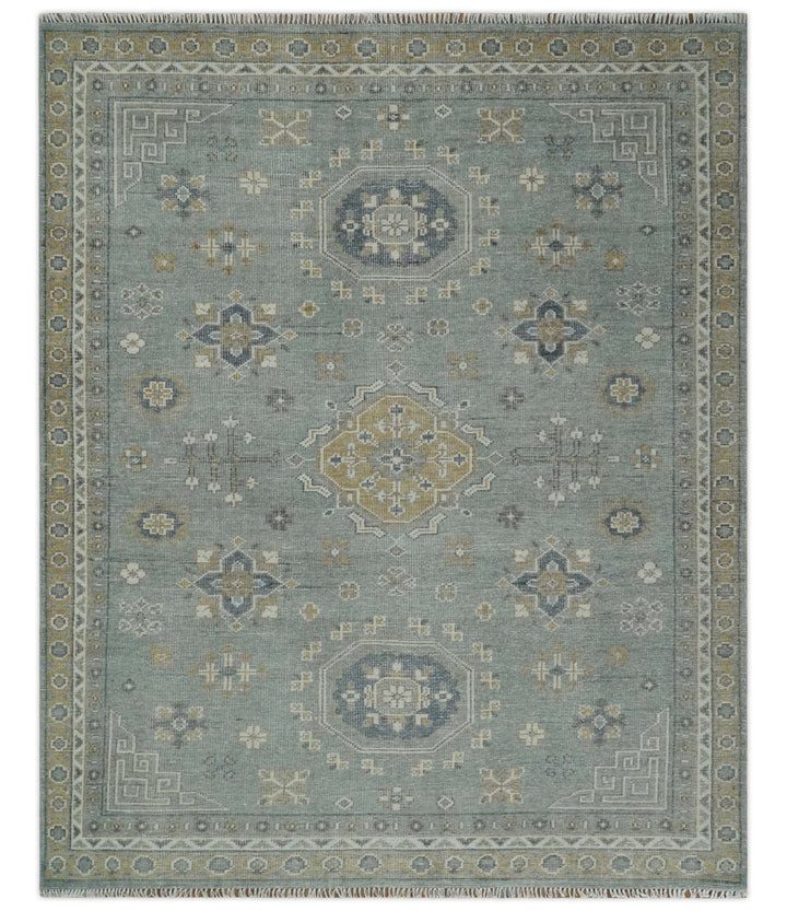 Custom Made Silver, Beige and Charcoal Traditional Hand knotted Mamluk design wool Area Rug - The Rug Decor