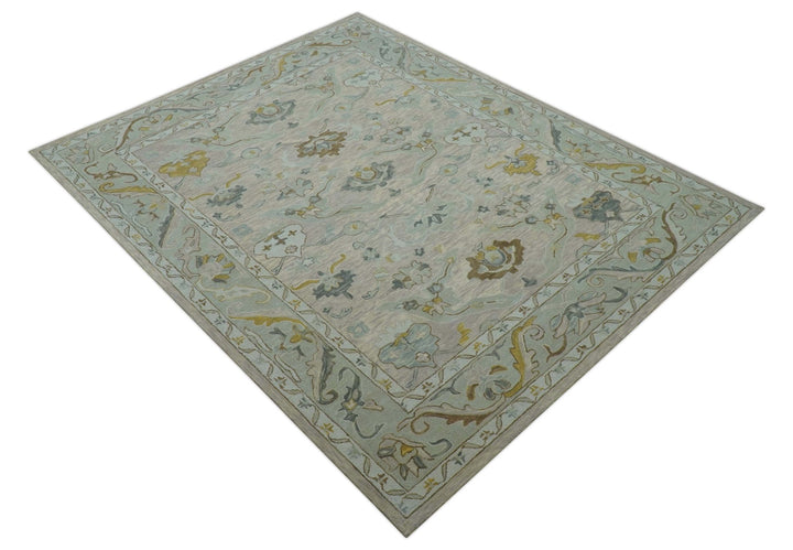 Custom Made Traditional Design Beige Peach Hand Tufted Wool Area Rug - The Rug Decor