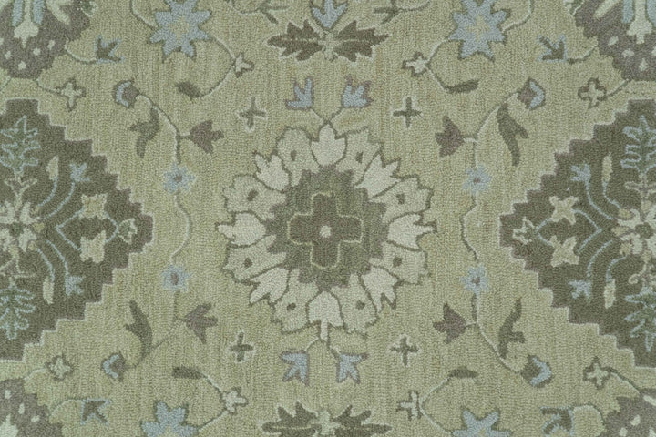 Custom Made Traditional Oriental Design Earthy Beige Hand - Tufted Wool Area Rug - The Rug Decor