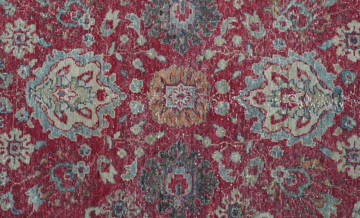 Custom Made Traditional Oriental Design Red And Blue Hand Knotted Wool Area Rug - The Rug Decor