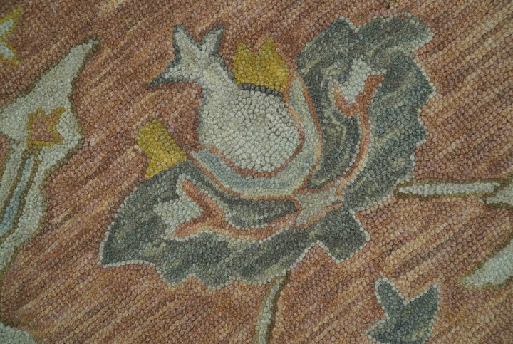 Custom Made Traditional Oriental Rust And Ivory Hand Tufted Wool Area Rug - The Rug Decor