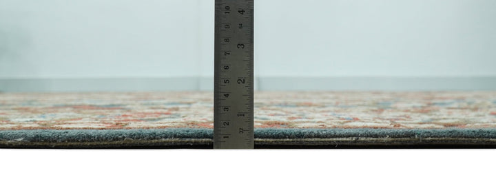 Custom Made Traditional Persian Design Silver, Blue And Rust Hand Tufted Wool Area Rug - The Rug Decor