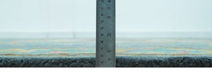 Custom Made Traditional Serapi Design Blue And Yellow Hand Tufted Wool Rug - The Rug Decor