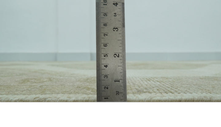 Custom Made Traditional Turkish Design Beige Hand knotted Wool Area Rug - The Rug Decor