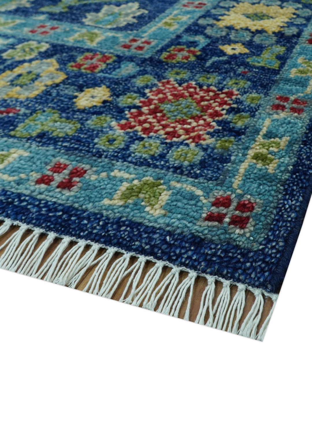 Custom Made Tree of Life Hand Knotted Blue And Beige Traditional Wool area Rug - The Rug Decor