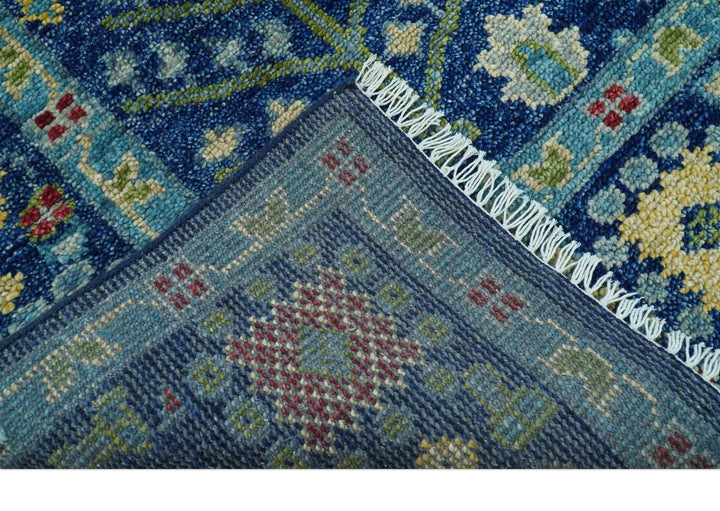 Custom Made Tree of Life Hand Knotted Blue And Beige Traditional Wool area Rug - The Rug Decor