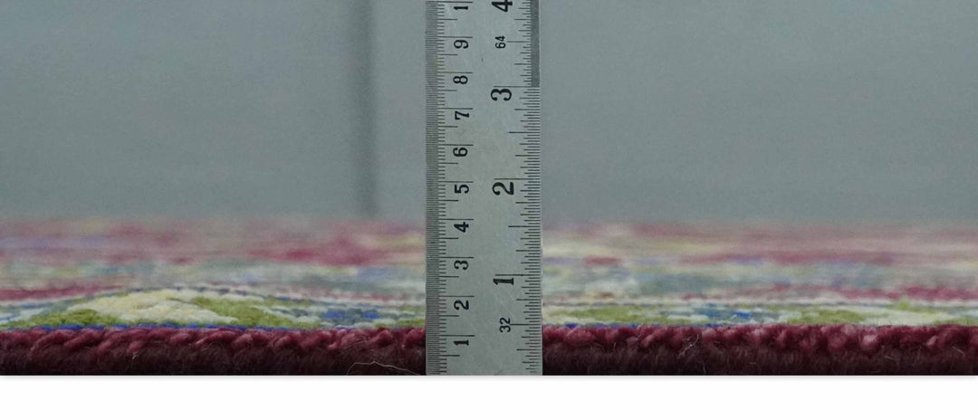 Deep Red, Green and Blue Hand knotted Traditional Oushak 9x12 wool Area Rug - The Rug Decor