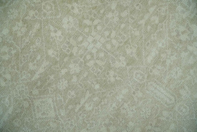 Fine Antique Design Ivory and light Olive Traditional Hand Knotted 8x10 wool area Rug - The Rug Decor