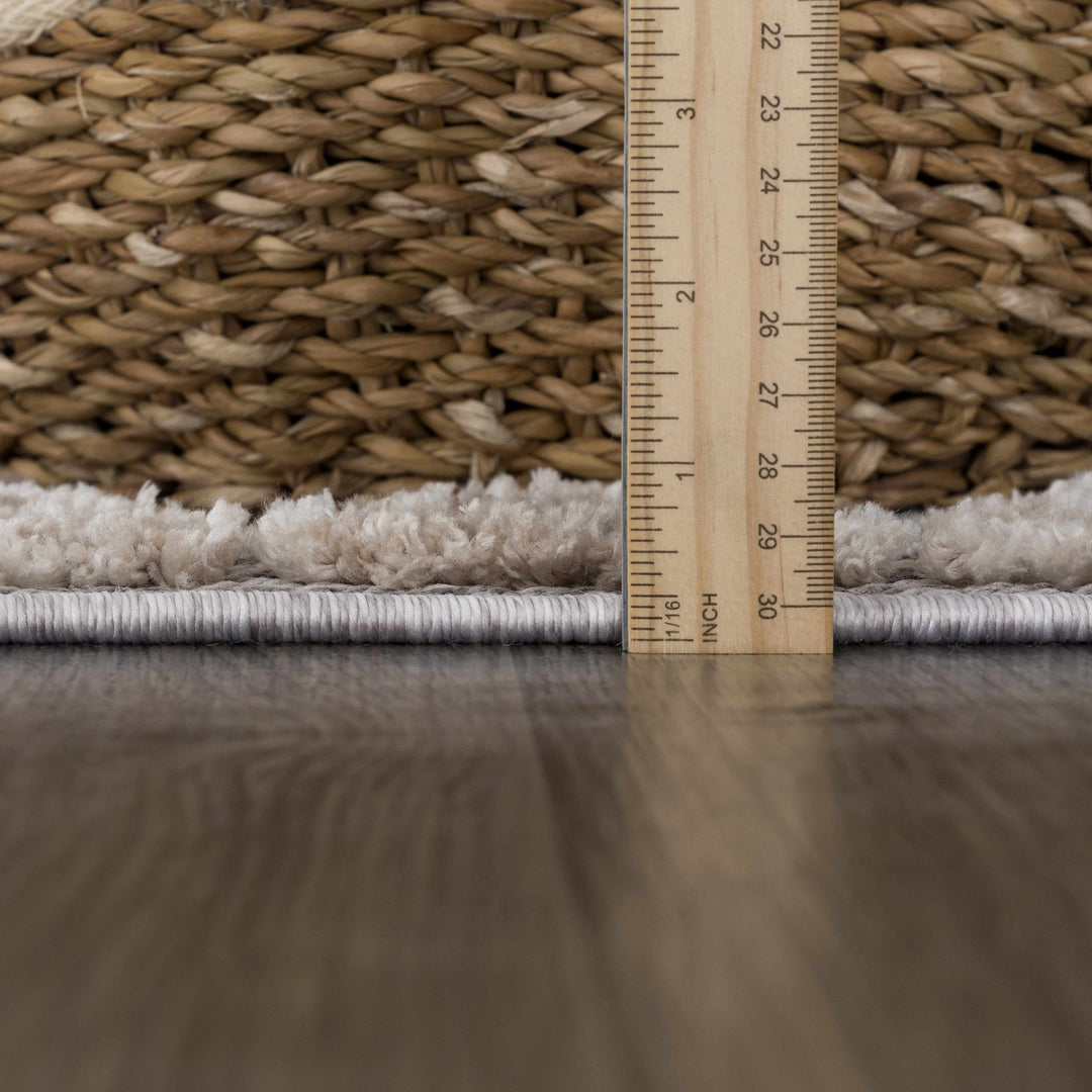 Flat woven Silver, Gray and Beige Geometrical Texture Area Rug - The Rug Decor