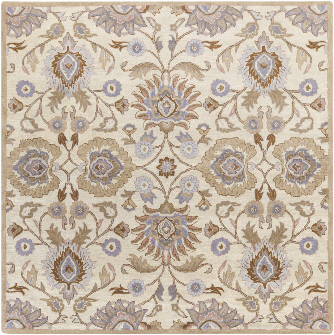 Floral Beige, Tan, Violet and Brown Traditional Hand Tufted wool area Rug - The Rug Decor