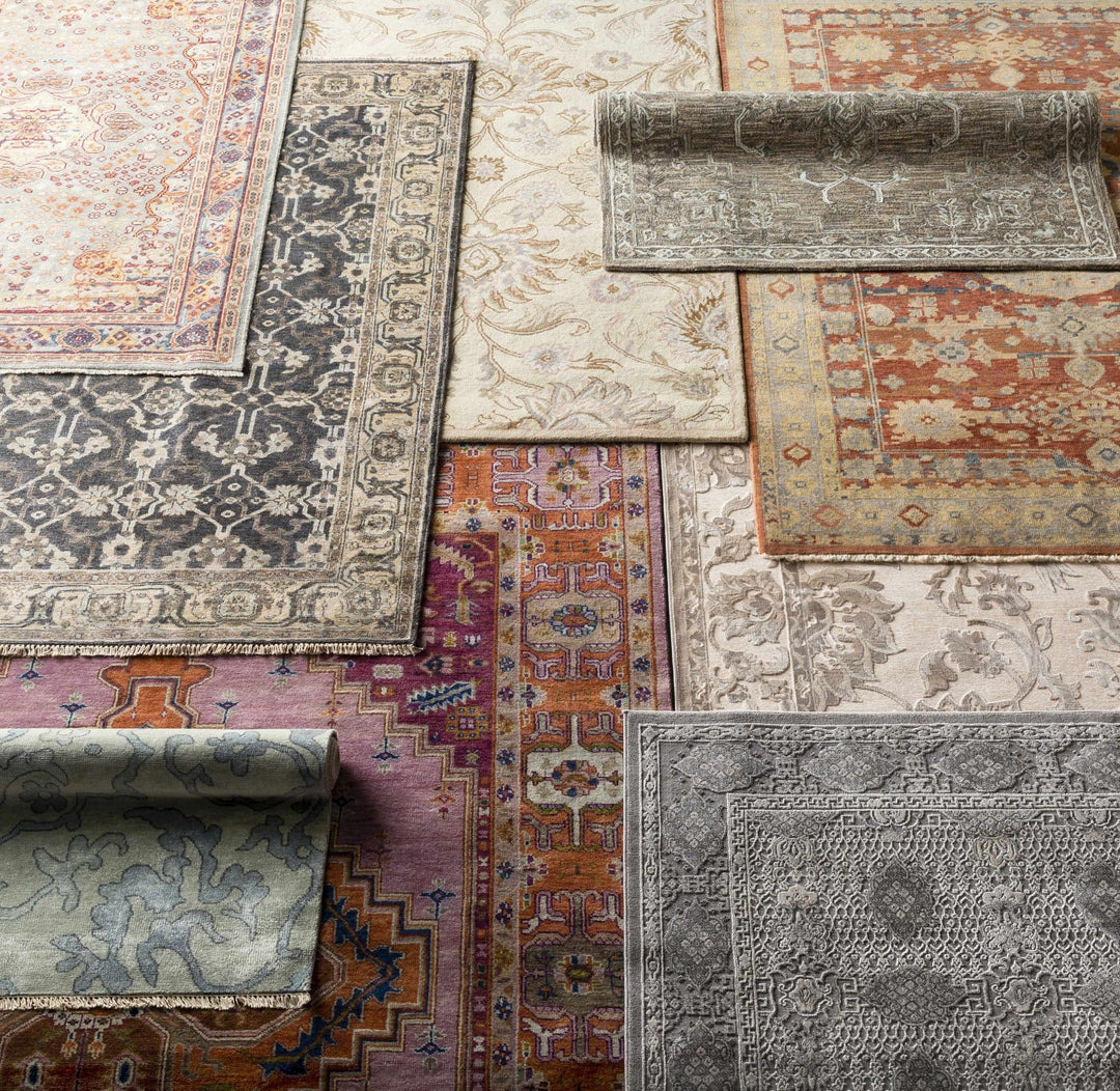 Floral Beige, Tan, Violet and Brown Traditional Hand Tufted wool area Rug - The Rug Decor