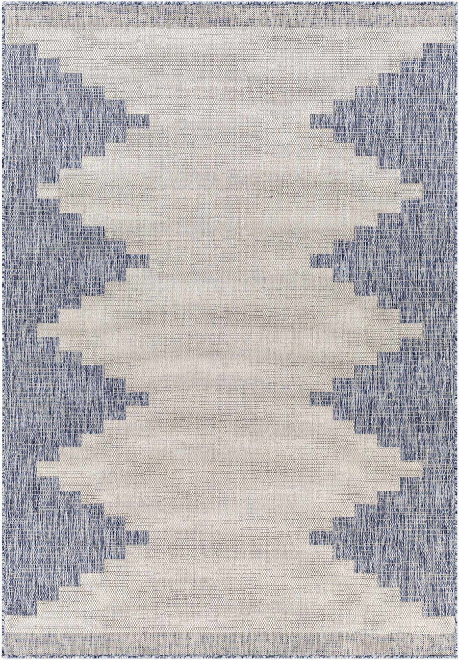 Geometrical Violet and Ivory Indoor and Outdoor Multi Size Area Rug - The Rug Decor