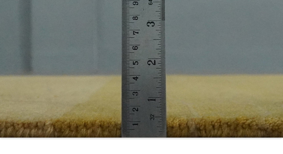 Gold and Brown Hand knotted Stripes 4x6 wool and Art Silk area Rug - The Rug Decor