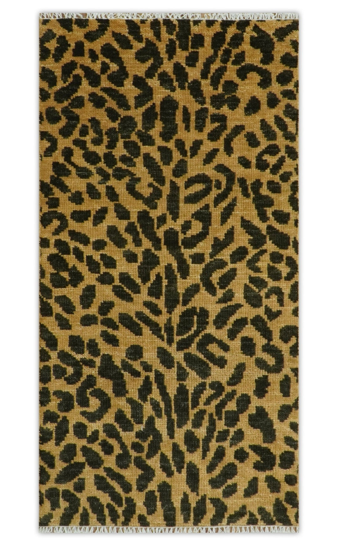 Golden - Brown and Charcoal Modern leopard Design Hand knotted multi Size wool area rug - The Rug Decor