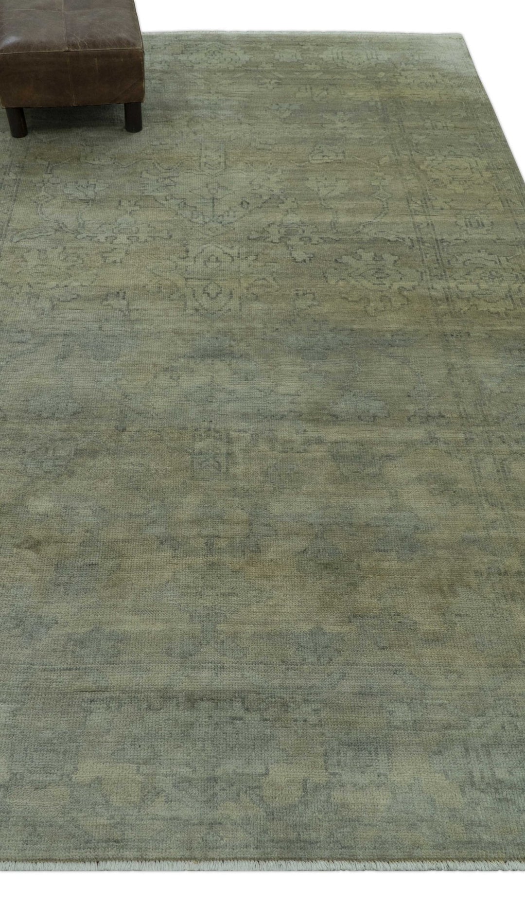 Gray And Beige Traditional Oushak Design 5.8x8.6 Hand Knotted Wool Area Rug - The Rug Decor