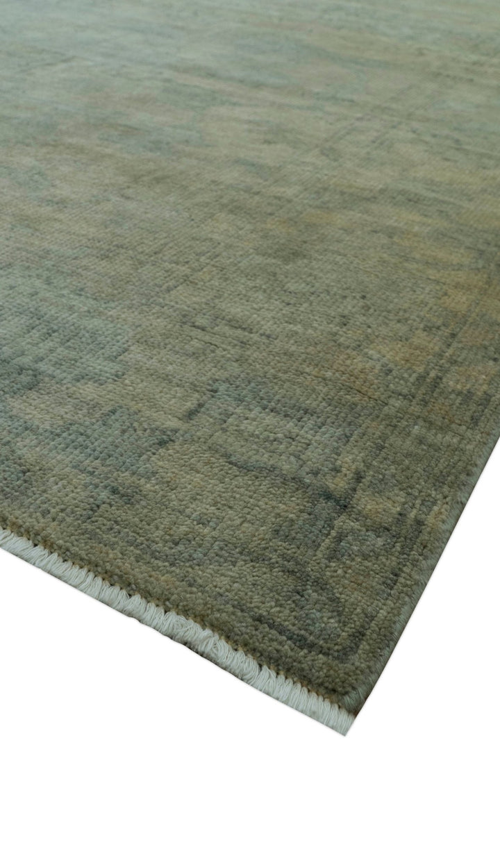 Gray And Beige Traditional Oushak Design 5.8x8.6 Hand Knotted Wool Area Rug - The Rug Decor