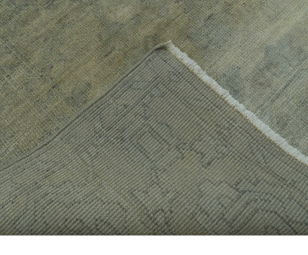 Gray And Beige Traditional Oushak Design 5.8x8.6 Hand Knotted Wool Area Rug - The Rug Decor