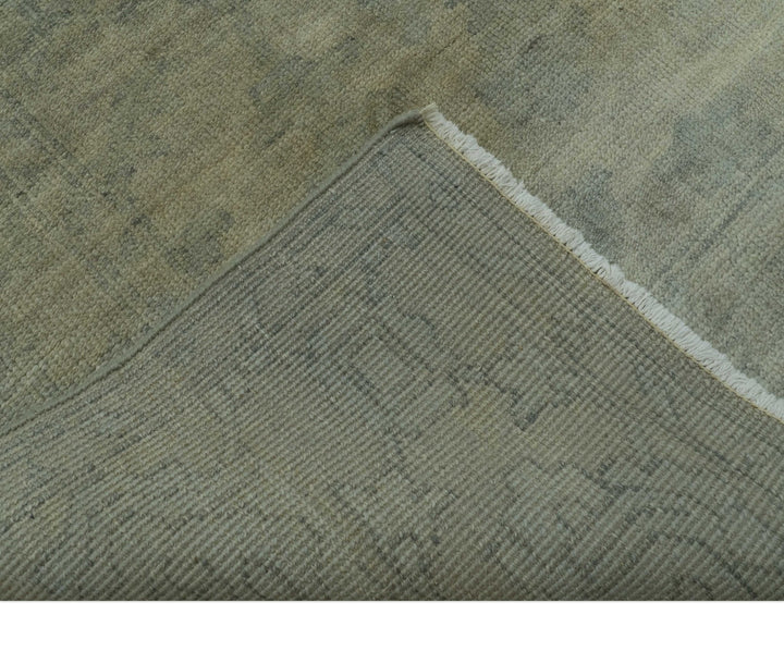 Gray And Beige Traditional Oushak Design 5.8x8.6 Hand Knotted Wool Area Rug - The Rug Decor
