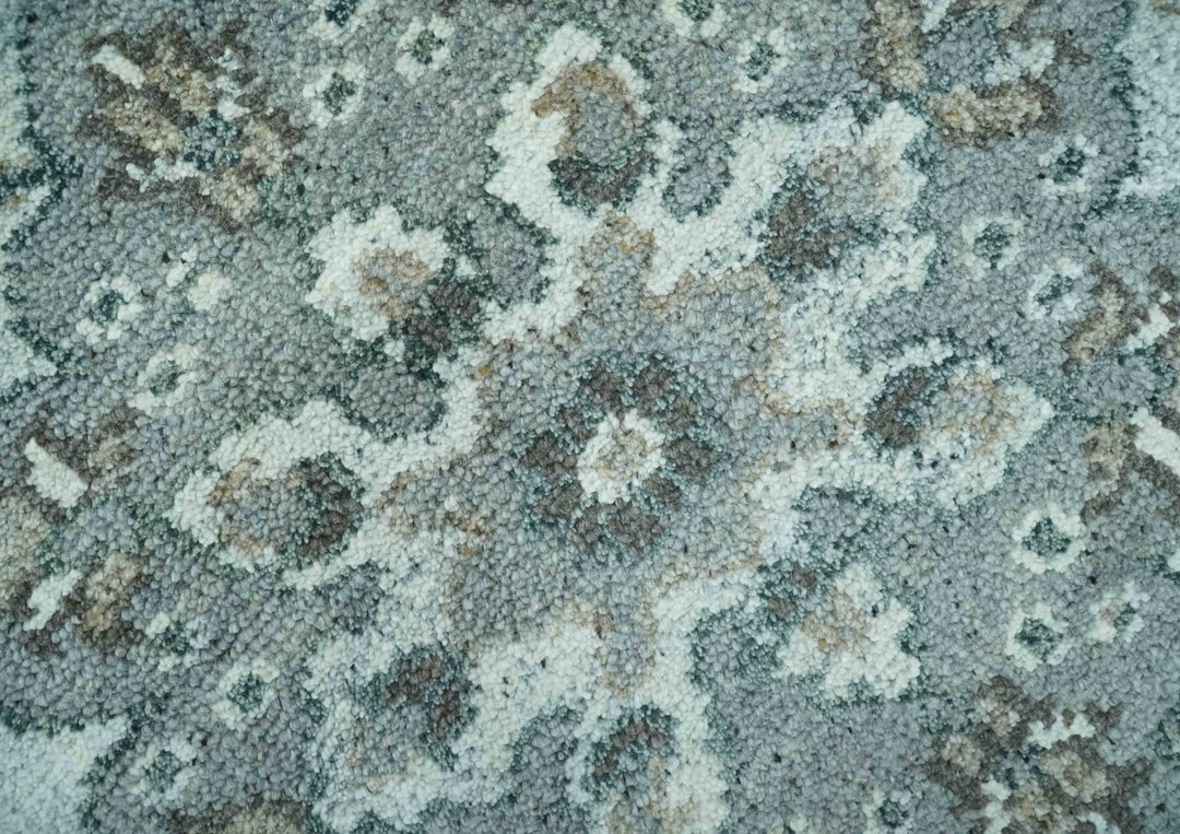 Gray and Ivory Traditional Heriz Hand Knotted 5x8 wool area rug - The Rug Decor