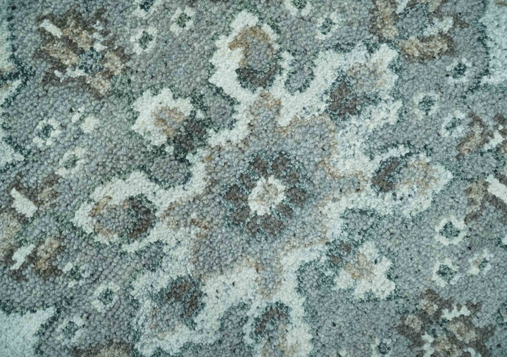 Gray and Ivory Traditional Heriz Hand Knotted 5x8 wool area rug - The Rug Decor