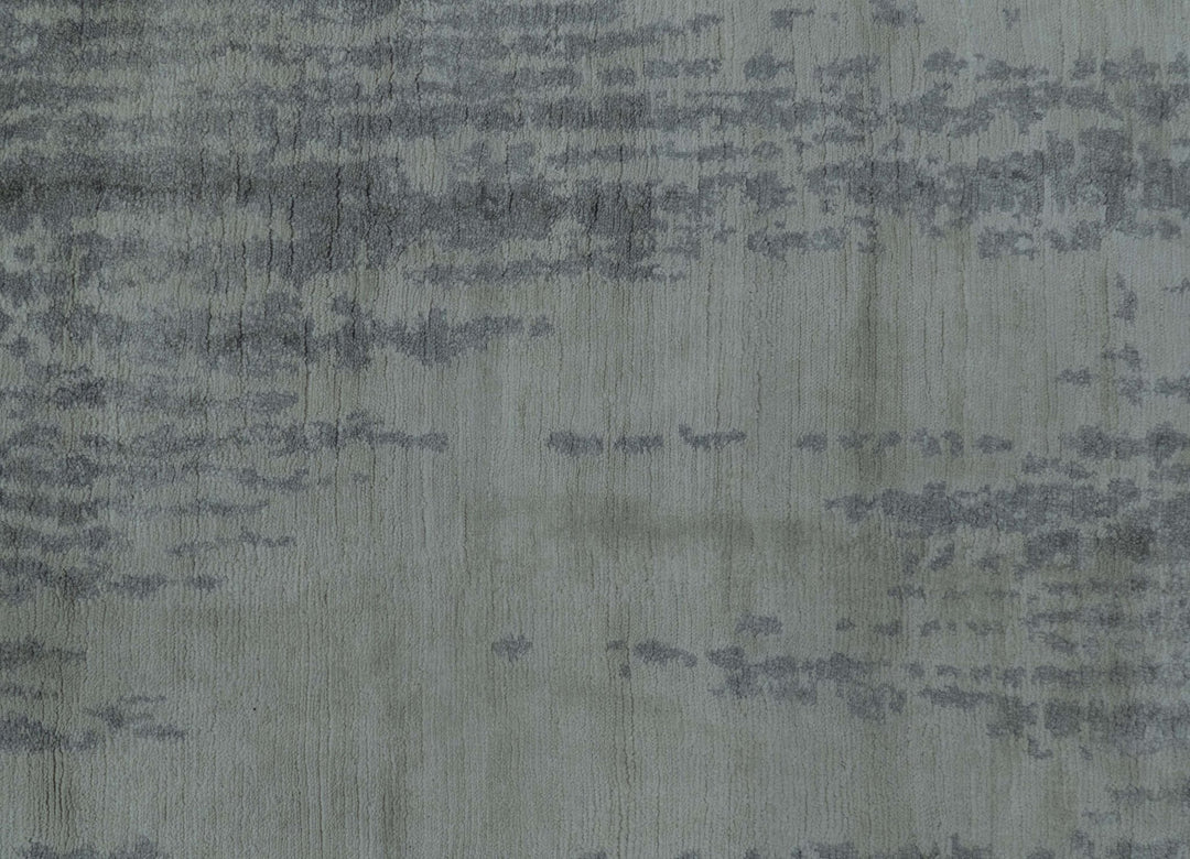 Gray And Silver Modern Abstract Design Hand Knotted Bamboo Silk Area Rug - The Rug Decor