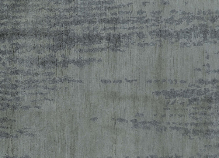 Gray And Silver Modern Abstract Design Hand Knotted Bamboo Silk Area Rug - The Rug Decor