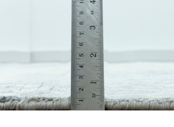 Gray And Silver Modern Abstract Design Hand Knotted Bamboo Silk Area Rug - The Rug Decor