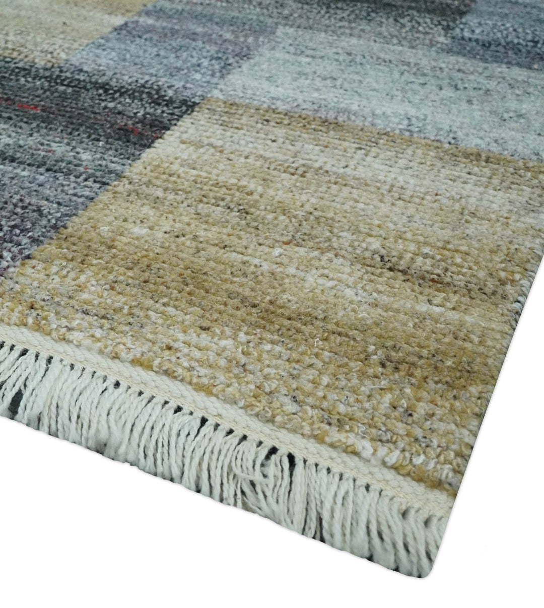 Gray, Charcoal, Ivory and Beige Modern Geometrical 5x8 Pet yarn Area Rug - The Rug Decor