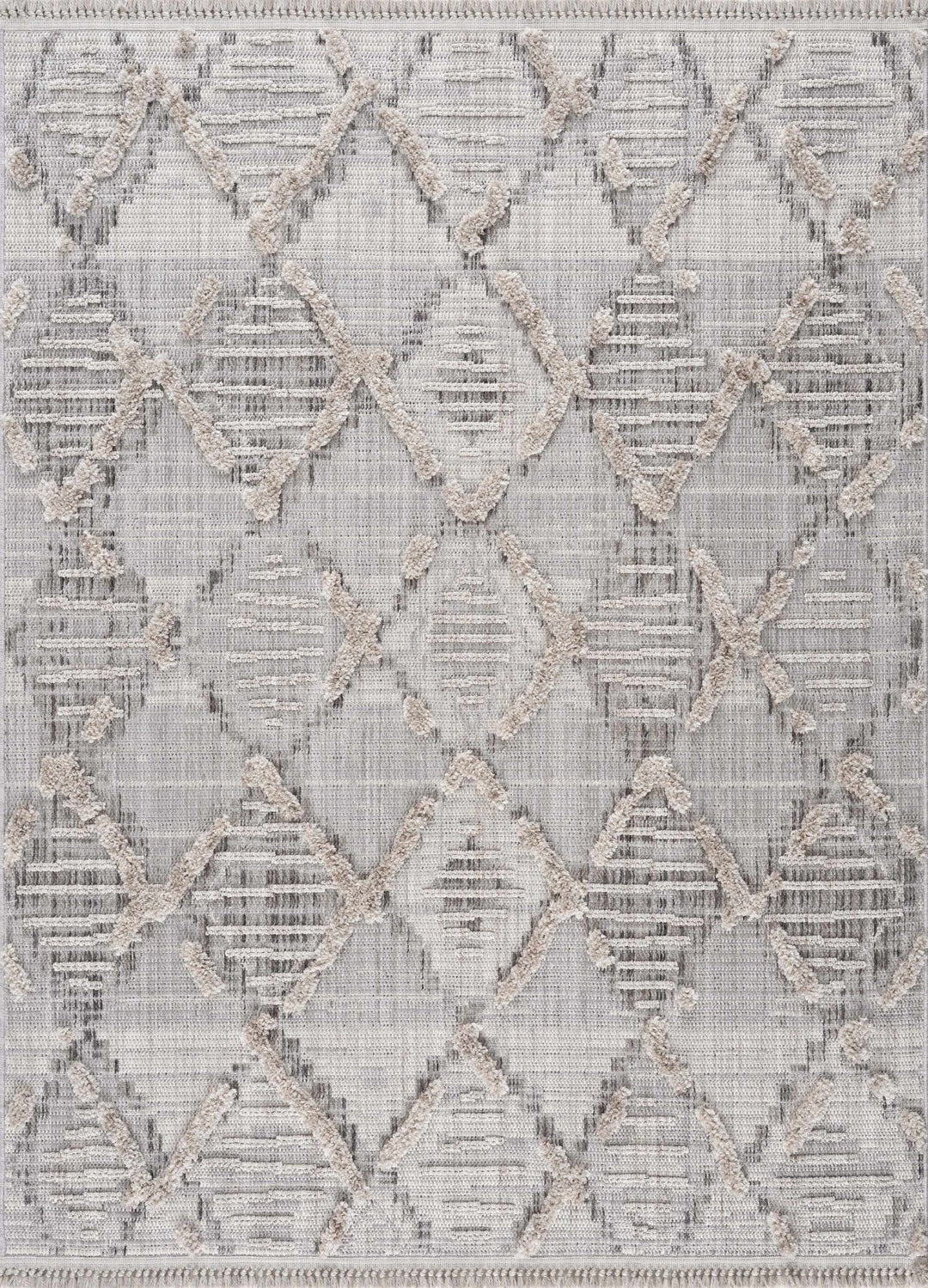 Gray, Silver and Brown Geometrical Texture Area Rug - The Rug Decor