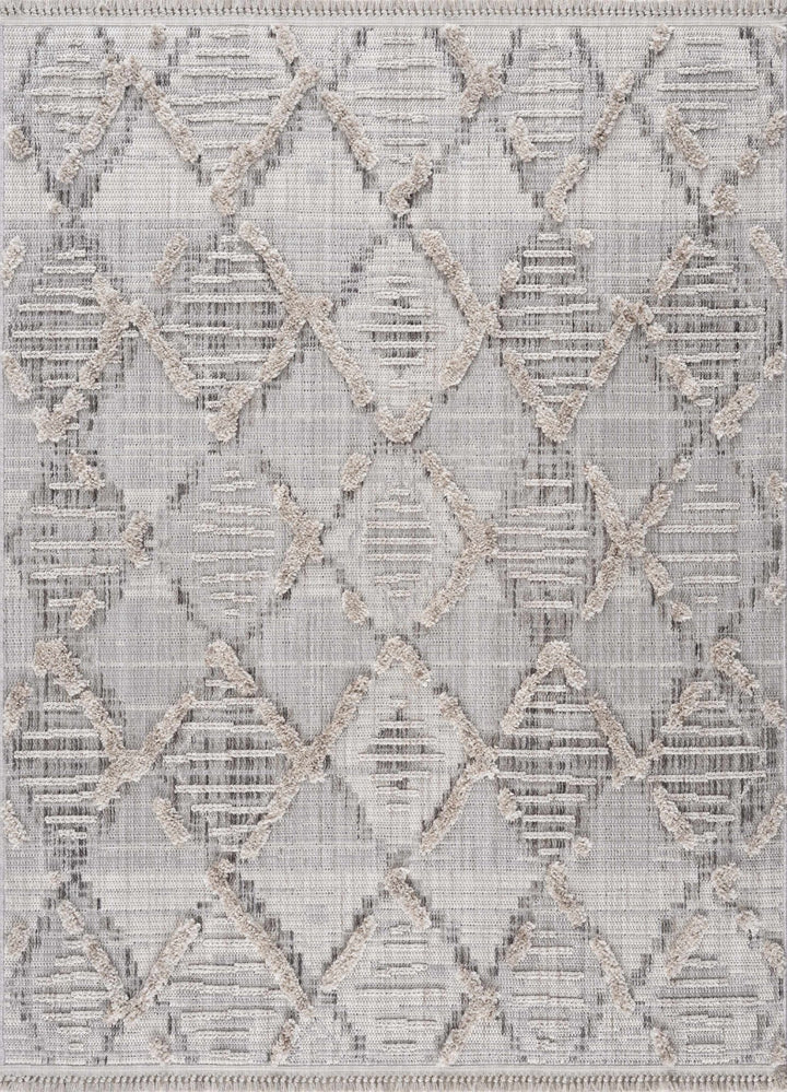 Gray, Silver and Brown Geometrical Texture Area Rug - The Rug Decor
