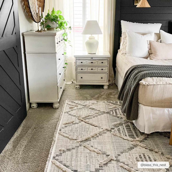 Gray, Silver and Brown Geometrical Texture Area Rug - The Rug Decor