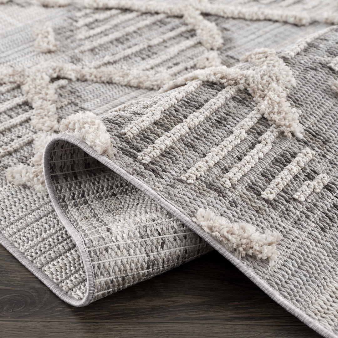 Gray, Silver and Brown Geometrical Texture Area Rug - The Rug Decor