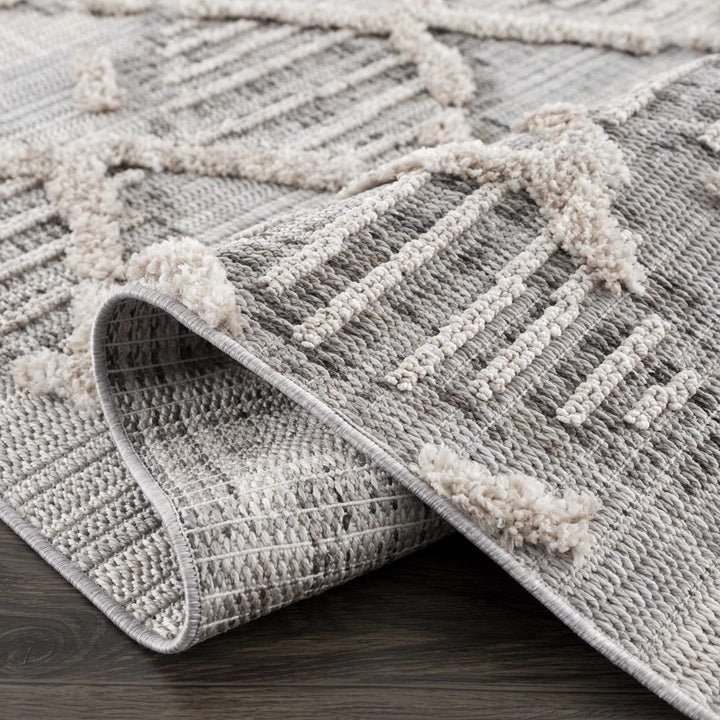 Gray, Silver and Brown Geometrical Texture Area Rug - The Rug Decor