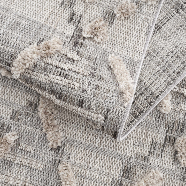Gray, Silver and Brown Geometrical Texture Area Rug - The Rug Decor