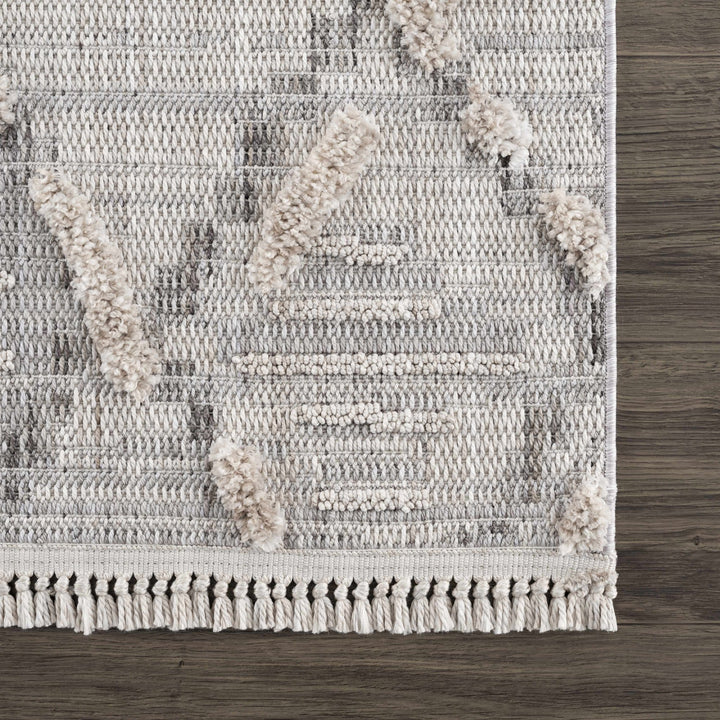 Gray, Silver and Brown Geometrical Texture Area Rug - The Rug Decor