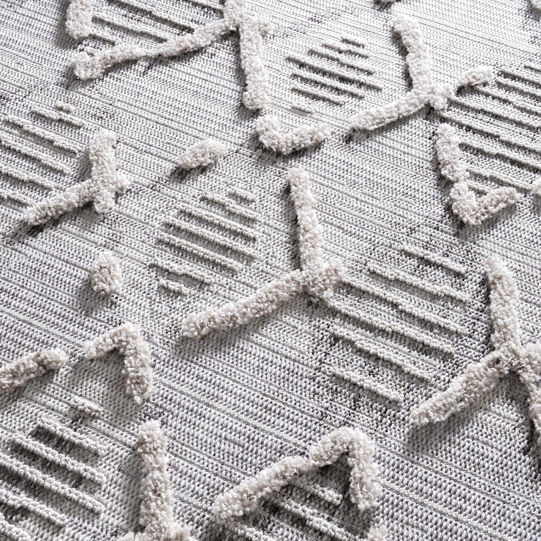 Gray, Silver and Brown Geometrical Texture Area Rug - The Rug Decor