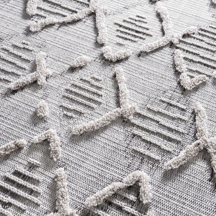Gray, Silver and Brown Geometrical Texture Area Rug - The Rug Decor