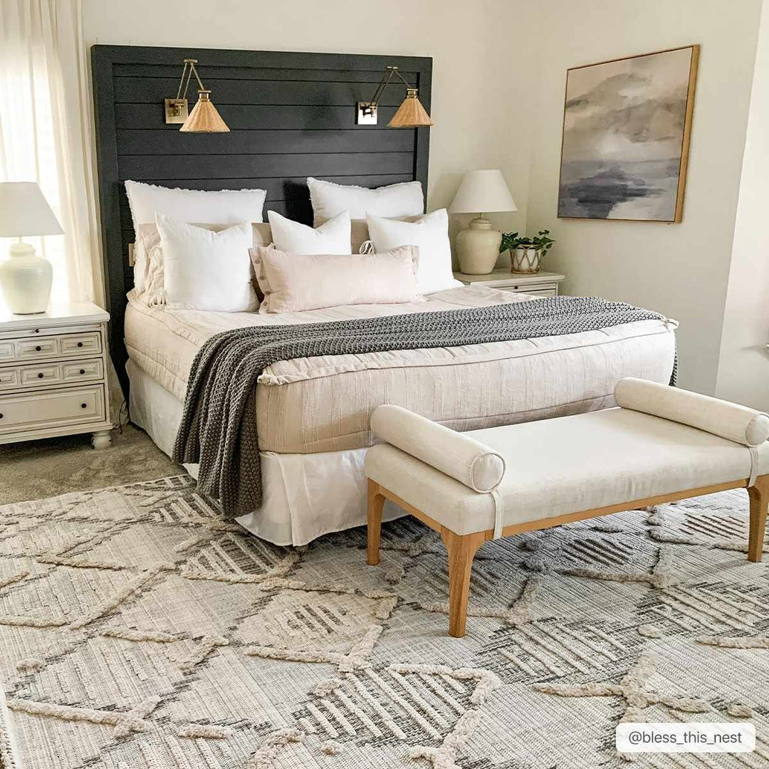 Gray, Silver and Brown Geometrical Texture Area Rug - The Rug Decor